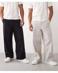 ASOS - 2 Pack Loose Chinos - Lyst