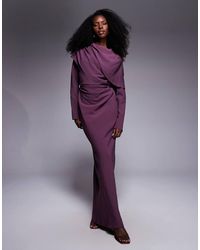 ASOS - High Neck Draped Bodice Maxi Dress - Lyst