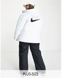 Nike Plus - Classic - Gewatteerd Jack Met Capuchon - Wit