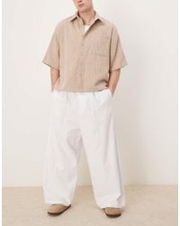 ASOS - Pantaloni Ampi A Palloncino Bianchi A Pieghe - Lyst