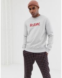 G-Star RAW Raw Logo Sweat In Grey - Gray