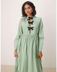 Ghospell - Bow Detail Midi Dress - Lyst