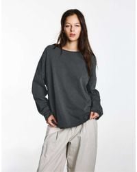 Pull&Bear - T-shirt oversize à manches longues - foncé - Lyst