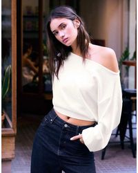 Bershka - Asymmetric Neck Jumper - Lyst