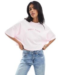 ONLY - Happy Place Graphic Print Cropped T-Shirt - Lyst