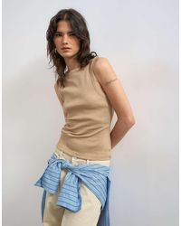 TOPSHOP - Slash Neck Racer Vest - Lyst