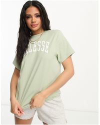 Ellesse - Tressa - t-shirt chiaro con logo stile college - Lyst