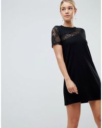 oasis fringe and lace shift dress