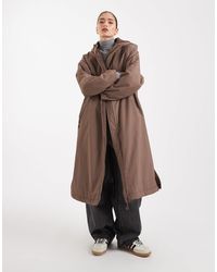 ASOS - Trench long avec doublure en polaire - champignon - Lyst