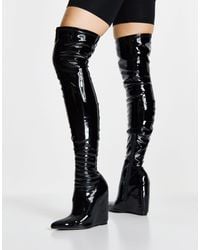 Kira high-heeled platform over the knee boots in ASOS Damen Schuhe Stiefel Hohe Stiefel 