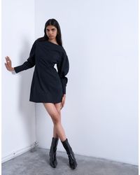 TOPSHOP - Poplin Barrel Sleeve Cinch Dress - Lyst