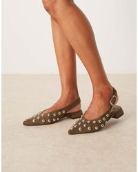ASOS - Leonora Studded Slingback Ballets - Lyst