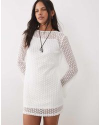 Mango - Teen Knit Long Sleeve Mini Dress - Lyst