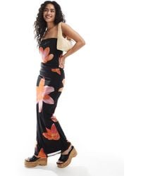 JJXX - Mesh Maxi Skirt Co Cord With Flower Print - Lyst