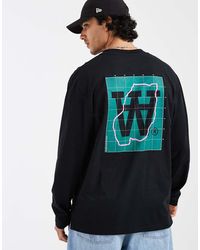 DOUBLE A by WOOD WOOD - 100% Cotton Liam Map Graphic Long Sleeve T-shirt - Lyst