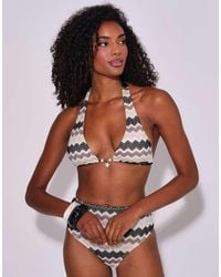 South Beach - Crochet Bead Embellished And High Waist Briefs Bikini Set - Lyst