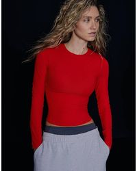 Bershka - Technical Fabric Long Sleeve T-Shirt - Lyst