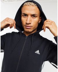 adidas originals floating stripe hoodie in black