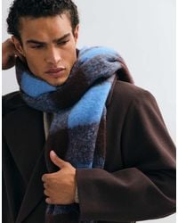 ASOS - Woven Brushed Check Scarf - Lyst