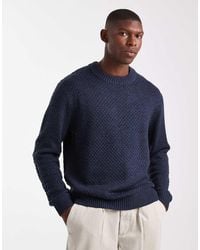 JJ Rebel - Relaxed Fit Textured Crew Neck Jumper - Lyst