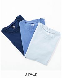 ASOS - Confezione da 3 t-shirt attillate girocollo - Lyst