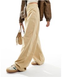 Tommy Hilfiger - Claire - pantaloni cargo larghi color sabbia a vita alta - Lyst
