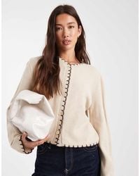 Miss Selfridge - Blanket Stitch Cardigan - Lyst