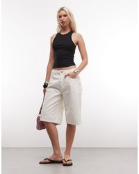 Liquor N Poker - Pearl Studded Denim Jorts - Lyst
