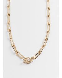 Accessorize - Z collection - collier chaîne à maillons effet fondu et barre en t en plaqué or 14 carats - Lyst