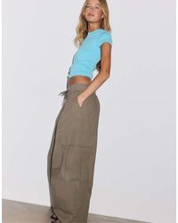Stradivarius - Poplin Cargo Trousers - Lyst