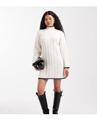 Only Petite - Gebreide Mini-Jurk Met Contrasterende Stiksels - Lyst