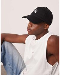 Calvin Klein - Gorra Negra Con Logo Grande De - Lyst