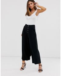 Stradivarius Denim Cargo Pant In Black - Lyst