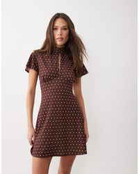 ASOS - Cap Sleeve With Tie Detail Mini Dress - Lyst