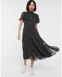 ditsy blossom midi shirt dress