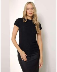 Long Tall Sally - Textured Slash Neck Top - Lyst