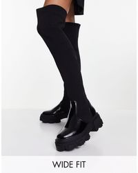 coconut chunky platform knee boots