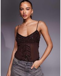 Edikted - Azelia Beaded Sheer Chiffon Top - Lyst