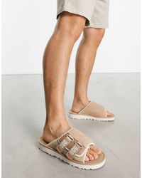 UGG - Goldencoast Double-Strap Suede Sliders - Lyst