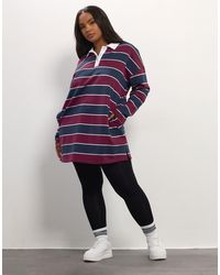 Yours Clothing - Stripe Rugby Collar Tunic Top - Lyst