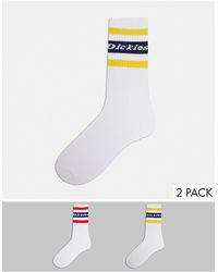 Dickies – Genola – Mehrfarbige Socken im 3er-Pack - Weiß