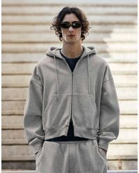 Bershka - Boxy Zip-up Hoodie - Lyst