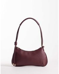 ASOS - Borsa Da Spalla Bordeaux Con Tracolla Sottile E Dettagli Annodati - Lyst