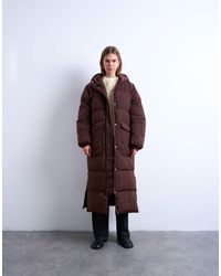 TOPSHOP - Longline Techy Puffer Jacket - Lyst