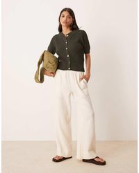 ASOS - Textured Short Sleeve Cardigan With Gold Buttons - Lyst