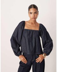 ASOS - Denim Long Sleeve Swing Top - Lyst