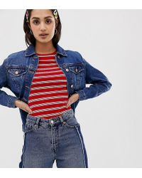 new look red denim jacket