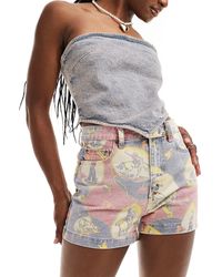 Guess - Co-ord Classic Denim Shorts With All Over Cowboy Print - Lyst