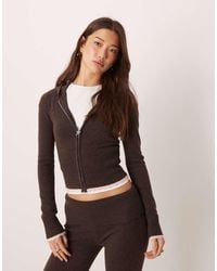 Hollister - Gilly Hicks Lightweight Cable Knit Zip Sweater Co-ord - Lyst