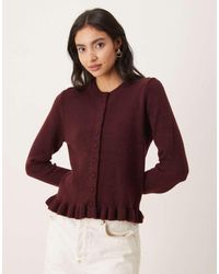 Mango - Cardigan With Peplum Hem - Lyst